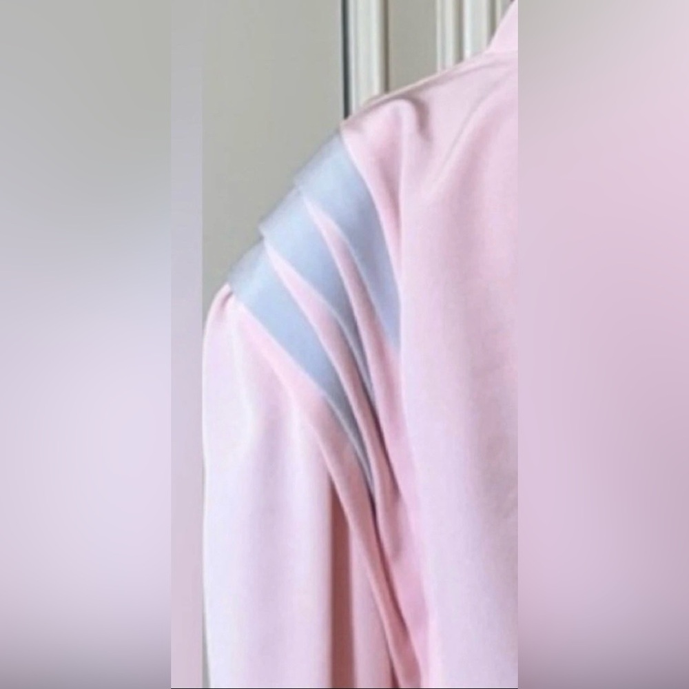 70s Lilli Ann Adolph Schuman Pink Blue Hostess Maxi Dress ILGWU M - Picture 3 of 9